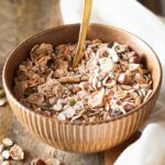 brown and white ice cream in brown ceramic bowl